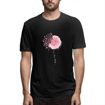 Daisy Kiaulpienių Tikėjimą, Viltį, Meilę Krūties Vėžio Awar Grafinis Tee vyriški trumpomis Rankovėmis T-shirt Juokinga vatos Pagaliukai