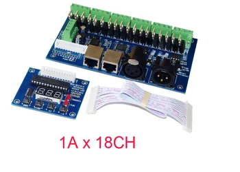 DMX-18CH-LED skaitmeninis displėjus, led dekoderis DMX512 XRL 3P RJ45 led dimmer, valdytojas,vairuoti RGB led juostelės žibintai