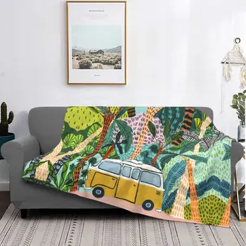 Dschungel Stovykla Drucke Decken Öl Malerei Tropische Pflanzen Wolle Super Šiltas Werfen Decken für Bettdecke Alle Saison