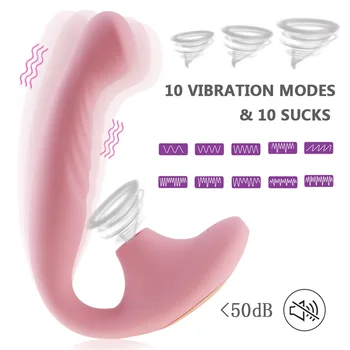 Dvigubo Įsiskverbimo Vibratorius G Spot Čiulpti Dildo Sekso Žaislai Moteris, Suaugusiems, Makšties Klitorio Moterų Masturbacija Erotinių Prekių Parduotuvė