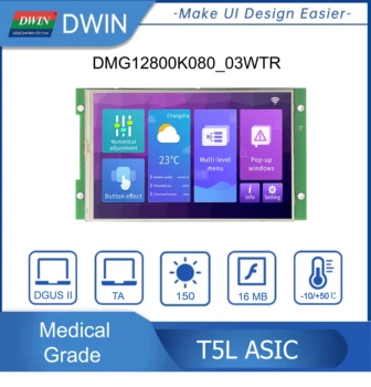 Dwin 8.0 colių, 800*1280 Smart Tft LCD UART Medicinos lygio HMI Ekranas Paramos RS232 ir RS485 Komunikacijos DMG10600K080_03W