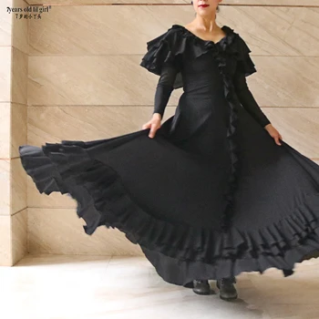 Flamenko Praktikos ispanų Šokis Nėriniai Puošia Suknelės ENE08