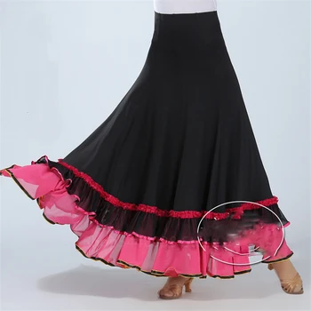 Flamenko Šokių Sijonas Ispanijos Čigonų Moterys, Merginos Kostiumas Šiuolaikinės Praktikos Šokių Suknelė Pynimas Konkurencijos Etapo Rezultatus Maxi