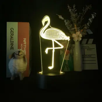 Flamingo Gyvūnų Anime 3D LED Žibintus, staliukas Vaikų Spalvinga Gimtadienio Dovana Manga LampTable Vaikai Kambario Dekoro Lempos