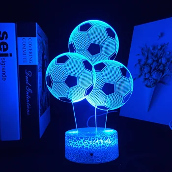 Futbolo Sporto 3D LED Naktį lankstaus Nuotolinio SwitchColorful Lempa Miegamojo Puošmena Footballlovers Dovana Akrilo Stalo Lempa
