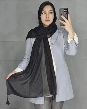geras siūlės dygsnio Shinny Šifono Su Kutai hijab šalikas hijabs ilgio Paplūdimio skara