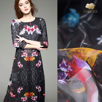 Gėlės skaitmeninis rašalinis šilko georgette audinio vasaros plonas perspektyvos skara suknelė marškinėliai Kinų šilko audinys tiulio audinio audinio