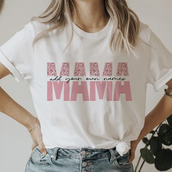 Harajuku Vasaros Mados Mama Mama moteriški marškinėliai Atsitiktinis Trumpas Rankovės Reguliariai Suknelė Moterų Animacinių filmų Modelis T-shirt Trumpas Sleev