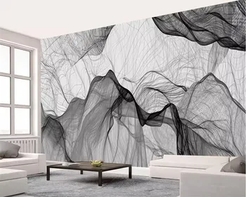Individualizuotos fono paveikslėlį Kinų Dzeno juoda ir balta linija, TV foną, sienos, namo apdailos gyvenimo kambario, miegamasis 3d tapetai