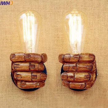IWHD Dervos Kumščiu LED Sienos Lempos Derliaus Lampe Miegamasis Laiptų Šviesos Retro Edison Sienų šviestuvai Šviestuvai Sconce Dešinę Arba į Kairę
