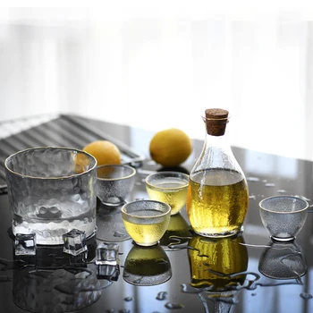Japonų Stiliaus Stiklo Hip Kolbą Nustatyti Rankų darbo Klasikinis Namų Sake Puodą Aukščiausios Kokybės Flasque Alcool Stalo Reikmenys EJ50HF