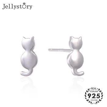 Jellystory madinga 925 sterlingas sidabro auskarai mažai katė formos stud auskarai, juvelyriniai dirbiniai vestuves dovanos moterims didmeninės