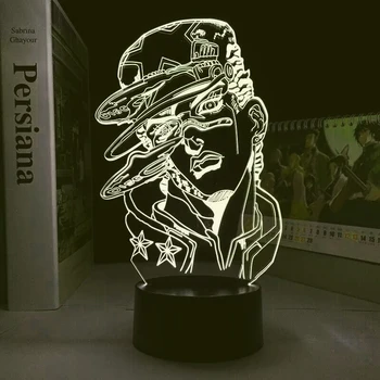 JoJo Keistų Nuotykių Anime Pav Giorno Giovanna 3D Led Nakties Šviesos Miegamasis Stalo Apdailos Manga JoJo Lavos Lempos Dovana