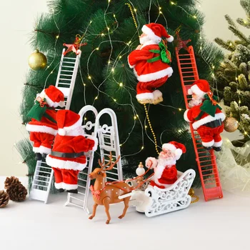 Juokingas Kalėdų Senelio Elektros Lipti Laiptais Kabantys Papuošalai Vaikams Apdailos Naujų Metų Kalėdų Dekoro Medžio Šalis Dovana