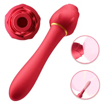Kalėdų Dovana Karšto Pardavimo Sekso Žaislas Moterims Rose Red Formos Spenelių Gyvis Silikono Clit Vibrador Čiulpti Makšties Vibratoriai