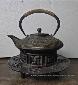 Ketaus anglis grilis grilis Tuščiaviduriai iš šildymo krosnių brazier, karšto vandens vyno viryklė arbatos virimo šeimos antikos kolekcija