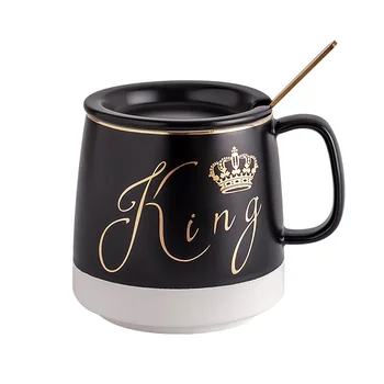 Kontūro aukso keramikos puodelis su dangteliu šaukštas, teacup kačiukas kavos keramikos puodelius office taurės office Drinkware pora taurės dovana