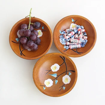 Kūrybos mediniai sielovados stiliaus vaisių dėklas, ranka-dažytos, saldainiai dėklas, meliono sėklų dėklas, namų darbalaukio saugojimo dėklas C1304
