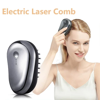 Lazerio Plaukų Augimą Šukos Infraraudonųjų spindulių EMS Galvos odos Priežiūra Nešiojamų Micro-dabartinė Vibracijos Masažo Raudonai Šviesai, plaukų slinkimo Galvą Massager