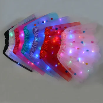 LED Žėrintis Šviesos Vaikai Mergaičių Princess Tutu Sijonai Vaikams Audinys Šalies Baleto Led Drabužių, Vestuvės, Kalėdos,