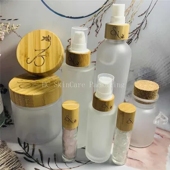 Logotipą matinio /baltas/skaidrus plastiko buteliai ir indeliai grietinėlės bambuko bžūp purškimo losjonas siurblys butelis kelionės kosmetikos buteliukai