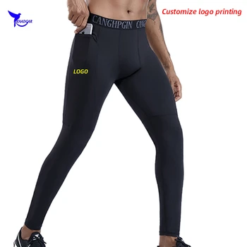 LOGOTIPĄ Vyrų Suspaudimo Kišenėje Veikia Triko Quick Dry Gimnastikos Fitneso Kelnės Sporto Mokymo Legging Ruožas Sportinės Kelnės
