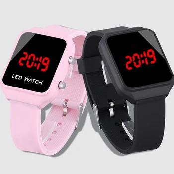 Mados Led Watch Skaitmeninis Laikrodis Rožinė Žiūrėti Silikono Vaikų Laikrodžiai Berniukų Reloj Ni o Vaikai Laikrodžiai Mergina Elektroninis Laikrodis