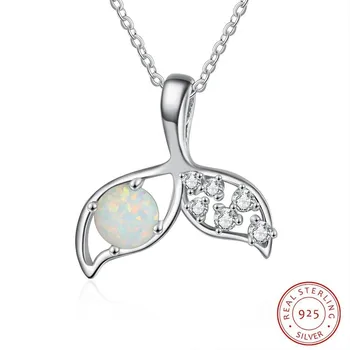 Mados opalas papuošalai 925 sterling silver white opal karolius, žavus pakabukas