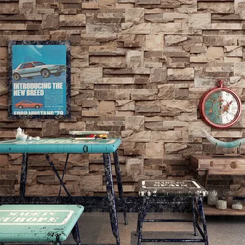 Mūrinis Tapetai, Dekoras Asmenybės Drabužių Parduotuvė Vintage Baras Imitacija Plytų Sienos Popieriaus Ritinį Tv Foną Miegamajame Apdaila