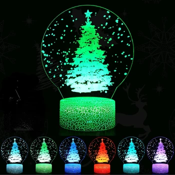 Naktį Šviesos, Vaikams, Remote Control 16 Spalvų Vaikai 3D Iliuziją, Miegamojo Lovos Pritemdomi Lempos Kalėdinė Dekoracija 2023