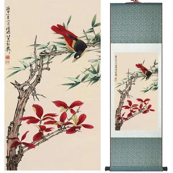 Namų Biuro Apdailos Kinijos pažymėkite tapybos paukščių tapybos Kinų plauti paintingPrinted painting052110