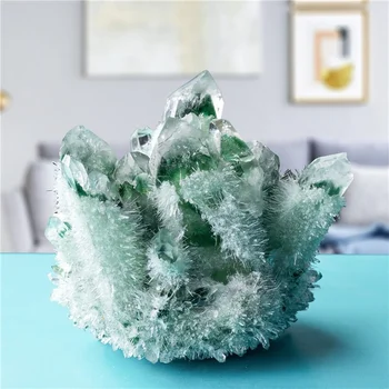 Natūrali Žalioji Kvarco Kristalo Grupių Roko Akmens Dvasios Phantom Kristalų Grubus Mineralinių Reiki Healing Mokymo Pavyzdys Namų Dekoro