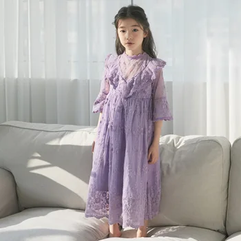 Naujas 2022 Kūdikių Vasaros Drabužių Vaikams Princesė Suknelė Mergaitėms Nėrinių Suknelė Gėlių Vaikai Suknelė Elegantiškas Bamblys Maxi Ilga Suknelė,#5013