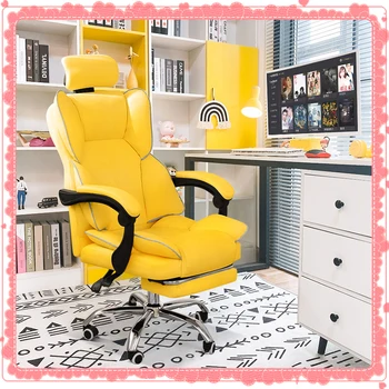 Naujas geltonas kompiuterio kėdė namų žaidimų kėdė mergina, sofa-patogi sėdima kambario, biuro stalas, kėdės gyventi liftas pasukama kėdė,