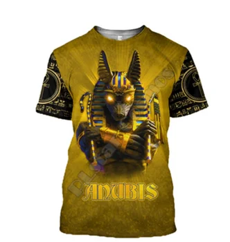 Naujas Mados 3D Spausdinimo Senovės Egipto Dievo Akių, Egipto Faraonas Anubis Veido, T-marškinėliai Moterims/ Vyrams