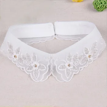Naujas perlas dekoratyvinis baltas pavasario rudens mados marškinėliai nėrinių Elegantiškas megztinis zawalcowany netikras, klaidingas apykaklės choker nuimamas apykaklės