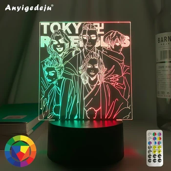 Naujausias Dvi Tonas 3D Led Nakties Šviesos Anime Tokyo Revengers Mikey Skaičius Vaikas Kambario Dekoro Gimtadienio Dovana Dual Spalvos Led Lempos Manga
