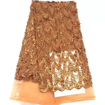 Nauji blizgučiai siuvinėjimas prancūzijos akių Afrikos nėrinių blizgančiais Nigerija nėrinių audinio vakaro suknelė sijonas 