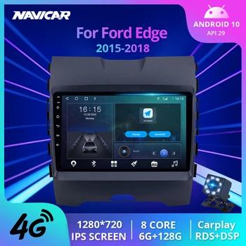 NAVICAR 2Din Android 10.0 Automobilio Radijo Ford Edge 2015-2018 Stereo Imtuvas GPS Navigacijos Auto Radijo Automobilių Vaizdo Grotuvas, IGO