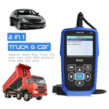 NEXAS NL102 Sunkiųjų Sunkvežimių & Car HD OBD2 Diagnostikos Kodų Skaitytuvas Skaitytuvas Įrankis