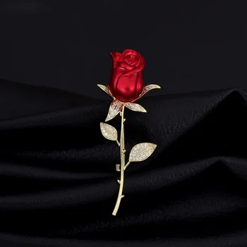 Originalaus dizaino rose bajorų sages moterims dizaineris emalio pin Dizaineris amatų šviesos prabanga jubiliejų dovana