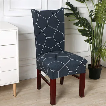 Paprasta Geometrija Modelis Anti-purvinas Kėdė Padengti Namų Virtuvėje Multicolors Kėdžių dangose Spandex Apdailos Ruožas Sėdynių užvalkalai