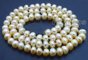 PARDAVIMAS, Didelis 6-7mm aukštos kokybės Rausvos spalvos Gėlavandenių perlų Prarasti Karoliukai 14