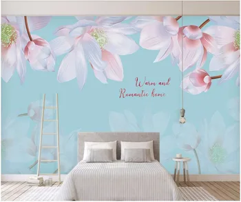 pasirinktinius nuotraukų 3d sienos popieriaus kambarį Paprastas magnolia gėlių fone sienos 3d sienų freskomis tapetai, sienų ir 3 d