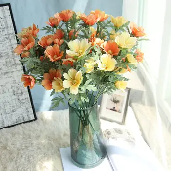 Persų chrizantemų vadovautis rose namų puošybai rudenį dekoro dirbtinių gėlių biuro dekoras puošyba su vaza