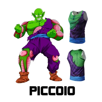 PICCOLO kostiumo Liemenė Fitneso Quick Dry Ziajać Stora 3D marškinėliai Cosplay Kostiumų Karšto Anime Cosplay Helovinas