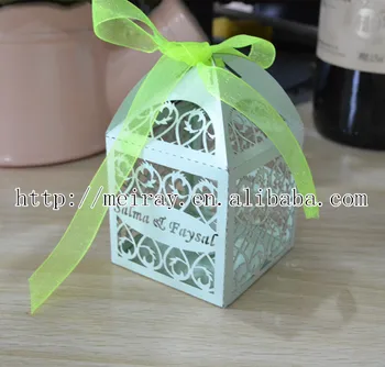 pjovimas lazeriu vestuvių žalia naudai dėžės su žalia juostele vestuvių dėžės