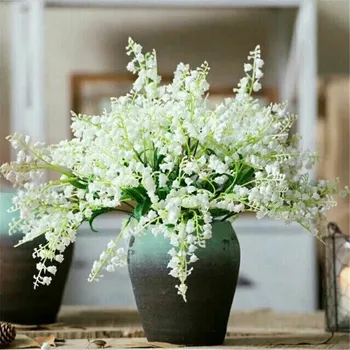 Pranešk apie netikrą Bell Orchidėjų Žiedų Modeliavimas Plastiko Suzuran Balta Campanula, Vestuvių Namų dekoro Dirbtinių Gėlių