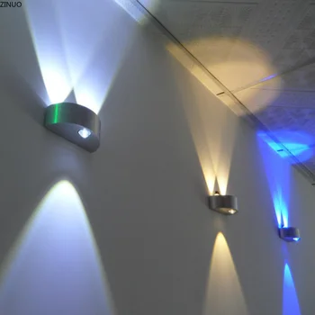 Puslankiu Kūrybos LED Sienos Lempa 3w 9W Aukštyn Žemyn Sienos Sconces dega Namo Laiptų Miegamojo Lovos Koridorius, Gyvenamasis Kambarys Veranda