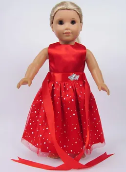 Raudonas sijonas tinka 18 colių lėlės drabužiai,43cm , Vaikams geriausia Gimtadienio Dovana B1
